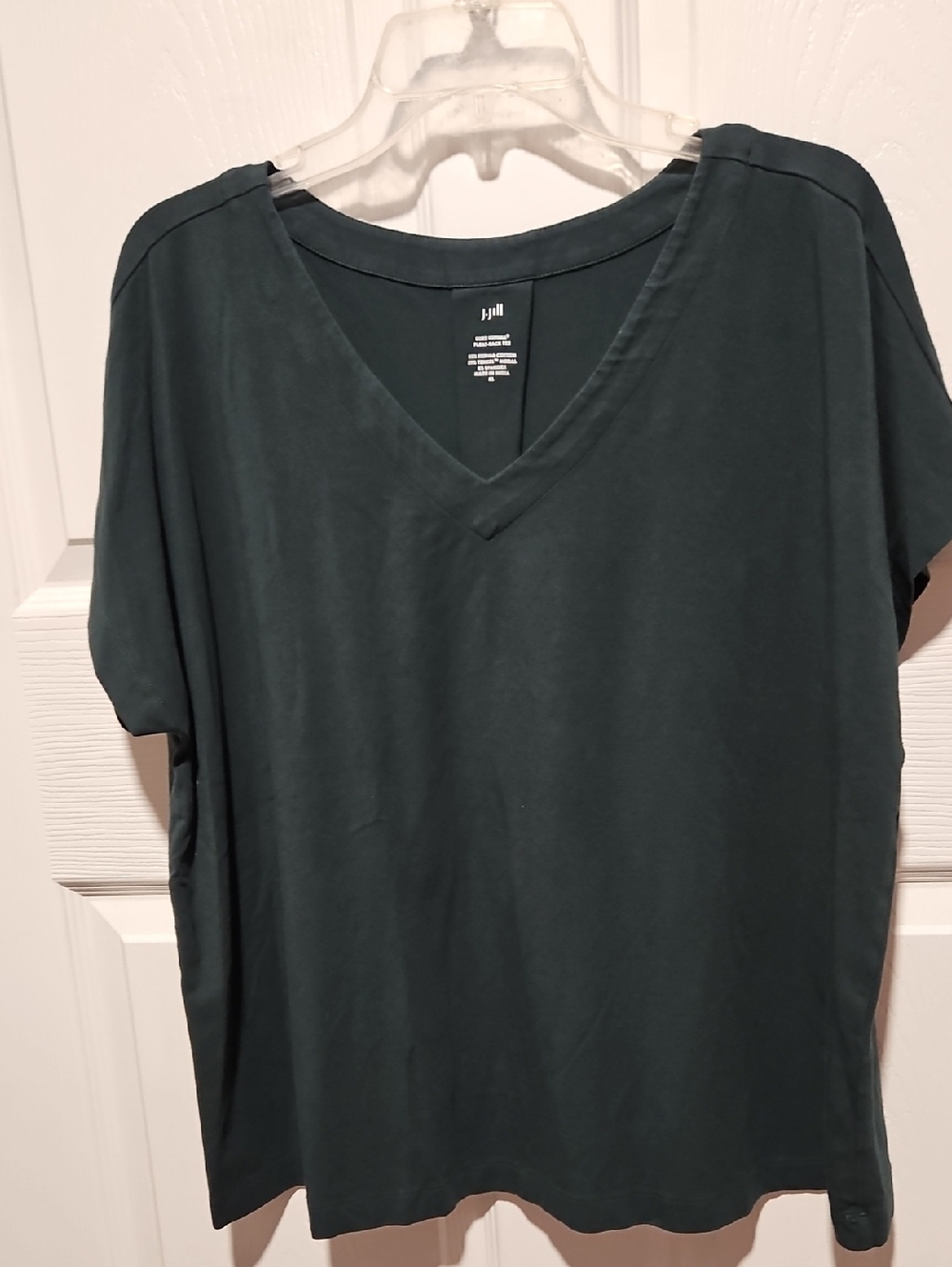 J. Jill V-Neck Short Sleeve Top - Deep Teal